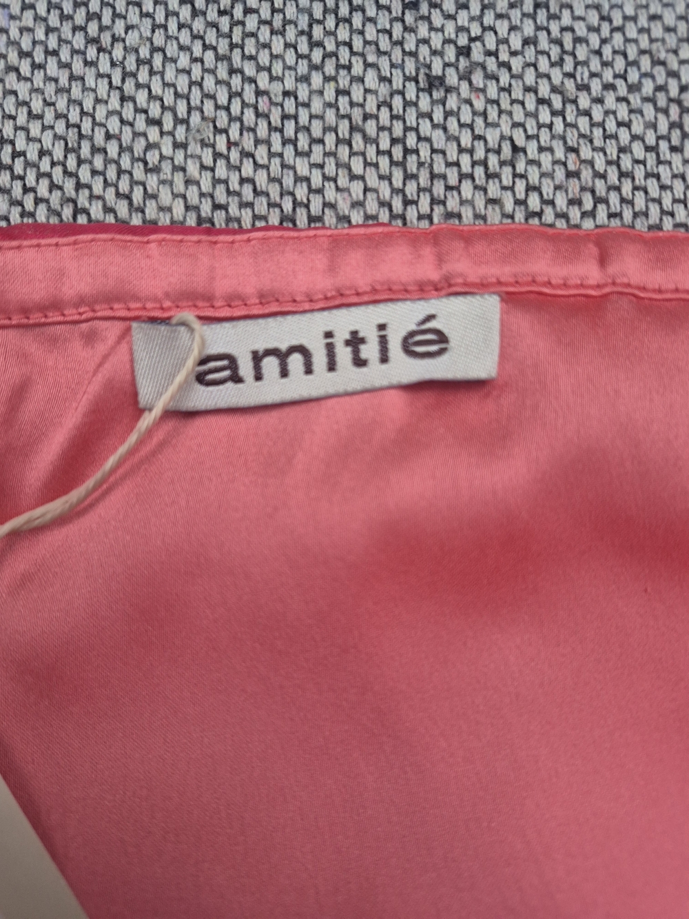NWT Amitié 100% Silk Tiered Ruffle Mini Dress Pink Spaghetti Strap Size 42 EU - Picture 8 of 10